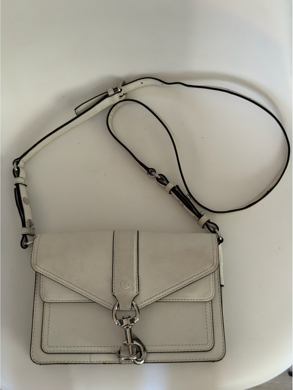 Rebecca Minkoff white leather crossbody bag